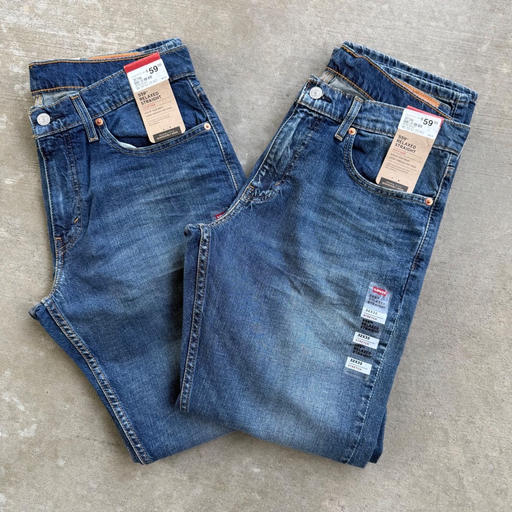 Levis  559 Relaxed Classic Straight Relaxed Medium Wash Jeans 2pairs Mens 32x32